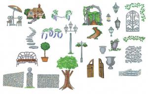 Amazing Designs 3004 Garden I by Eileen Roche Embroidery Disk