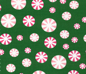 Fabric Finders 15 Yd Bolt 9.34 A Yd 1290 Peppermints on Green 100 Percent Pima Cotton Fabric 60 inch