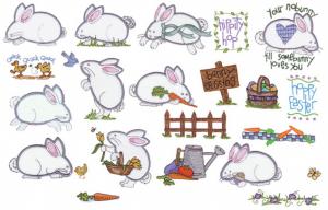 Amazing Designs Sensational Series Plush Pals Bunnies Collection 1 Embroidery Card