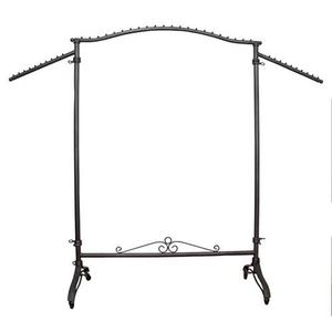 PGM Pro 912W Arched Hangrail Rolling Rack, Raw Steel Finish on Rolling Casters, Adjustable Heightnohtin PGM Pro 912W Arched Hangrail Rolling Rack, Raw Steel Finish on Rolling Casters, Adjustable Heightnohtin