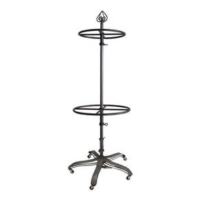 PGM Pro 912E Garment Rolling Round Rack, 2 Revolving Tiers, Heavy Base with 5 Rolling Casters, Foot Pedal Height Adjustable up to 75"nohtin PGM Pro 912E Garment Rolling Round Rack, 2 Revolving Tiers, Heavy Base with 5 Rolling Casters, Foot Pedal Height Adjustable up to 75"nohtin
