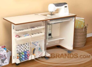 Tailormade, Sewing , Cabinet, Furniture, C-W001 White, HS-C58 Teak, White, teak, Compact, Wheels, Lift