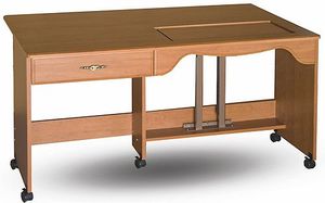 Fashion Cabinets of America (Roberts) 910B Ultimate Sewing Quilting Embroidery Machine Cabinet Table 60x20", Electric Lift, 1 Drawer, White or Maple