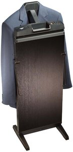 Corby Pants Press, Corby 7700 Pants Press, Corby 7700, Black Ash, Trouser, Pants Press, Free Standing, or Wall Mount, Push Button, LED Timer, 15, 30, 45 Minute, Cycle, Auto Off, Tie Bar, Key, Coin Dish