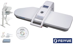 Family FP202XL, Steam & Dry Ironing Press, LARGEST 36x11, Pressing Board, Non Stick, 1600W, 110V, LED Temp, Auto Off, 100Lb Pressure, 36 Lbs, DVD