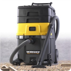 WorkShop WS1100CA 11 Gallon 6.5HP Mobile Vac Station Wet Dry Canister Vacuum Cleaner 12A, 20' Cord Wrap, Cart Handle, 8' Hose Accessory Storage, UL