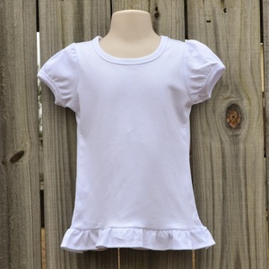 Embroidery Blanks Boutique Girl's Ruffle Tee Size: 6