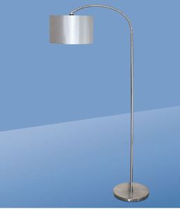 Daylight, U31707, Vogue, Brushed Chrome, Floor Lamp, Fabric Shade,Flexible Neck, Magnifier,