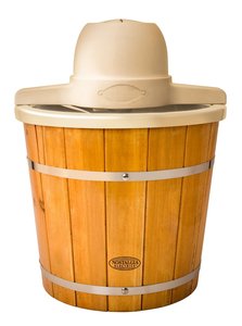 In Stock Nostalgia Electrics™ ICMP400WD 4-Quart Plastic Bucket with Wood Slats Electric Ice Cream Maker