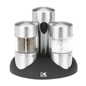 kalorik, recharging, rechargeable, stainless steel, black, pepper, grinder