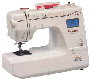 Simplicity SA2400LCD Best Buy American Quilter Drop In Bobbin Sewing Machine, Quilt Feet, 1-Step Buttonhole, Hard Case & ExtensionTable