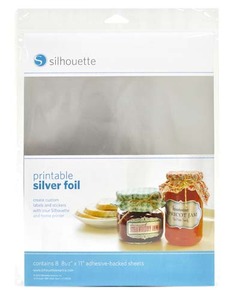 Silhouette Cameo Printable Silver Foil Adhesive Back 8-8.5x11" Sheetsnohtin Silhouette Cameo Printable Silver Foil Adhesive Back 8-8.5x11" Sheetsnohtin