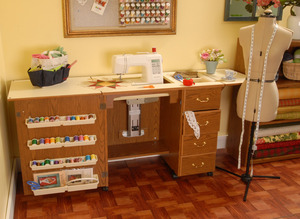 Arrow 98300DL, Oak, 98301DL, White, or 98302DL, Cherry, 4 Drawer, Air Lift, Sewing Machine Cabinet