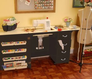 Arrow 98300DL, Oak, 98301DL, White, or 98302DL, Cherry, 4 Drawer, Air Lift, Sewing Machine Cabinet