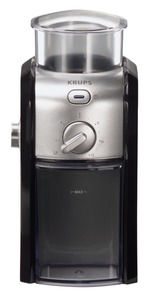 Krups, GVX2-12, Black & Metal, Burr Grinder, 8 Ounce Capacity, 17 Milling Settings, for 2 to 12 Cups of Coffee, 100W, 3 Pounds