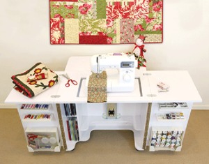 Tailormade, Sewing , Cabinet, Furniture, C-W001 White, HS-C58 Teak, White, teak, Compact, Wheels, Lift