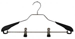Jiffy, 0897A, 3, Pack, 16", Chrome, Clothes, Hangers, 360, Swivel, Hook, Shoulder, Forms, Coated, Clips, Removable, Pants, Bar, for, Fabric, Garment, Steamers, Steam, Boards