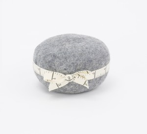Wooly Wonders WFPC, WWPCGR, 100% Wool Felted Pin Cushion 4.5x2.5", Twill Measuring Ribbon , Add your own Pins