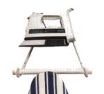 Polder 90616-90A White, Closet or Wall Mount Bracket for Hanging Ironing Boards with T-Leg, and Iron Storage on Top