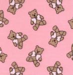 Fabric Finders15Yard Bolt 9.34A Yd 606 Twill100%Pima Cotton Pink Fabric With Teddy Bears Material60"
