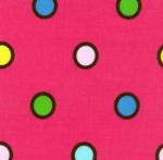 Fabric Finders15 Yd Bolt 9.34 A Yd #593 Pink with Multi Color Dot Twill 100% Cotton 60"