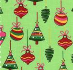 Fabric Finders 15 Yd Bolt 9.34 A YD 841 Green With Ornaments Twill 100% Pima Cotton Fabric 60 inch , fabricfinders