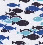 Fabric Finders 15 Yd Bolt 9.34 A YD 077 Blue Fish Seersucker 100 percent Pima Cotton 60 inch