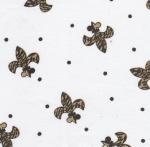 Fabric Finders 15 Yard Bolt 9.34 A Yd 1005 100%Cotton60inch White Twill w/ Purple&Gold Fleur De Lis