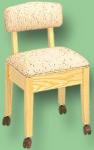 Stump, 8300N, Comfee II, "Skipper", Sewing Chair, Natural Finish, 4" Underseat Storage,