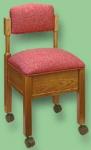 Stump 12100 "Glider II" Sewing Chair with Walnut Finish and Underseat Storage