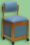 Stump 22100 "Comfee Deluxe" Walnut Finish Sewing Hasock and Chair with Deep Underseat Storage