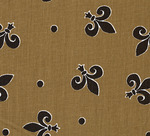 Fabric Finders FF1299 Black Fleur de Lis on Bronze Print Bolt 9.34 A Yd 100% Cotton 60"