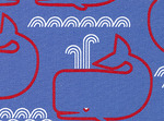 Fabric Finders 1307 Red Whales 15 Yard Bolt 9.34 A Yd Twill 100%Cotton 60inch