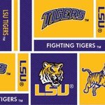 Louisana State University LSU-097 Fabric 100% Cotton Fabric 45" Widenohtin Louisana State University LSU-097 Fabric 100% Cotton Fabric 45" Widenohtin