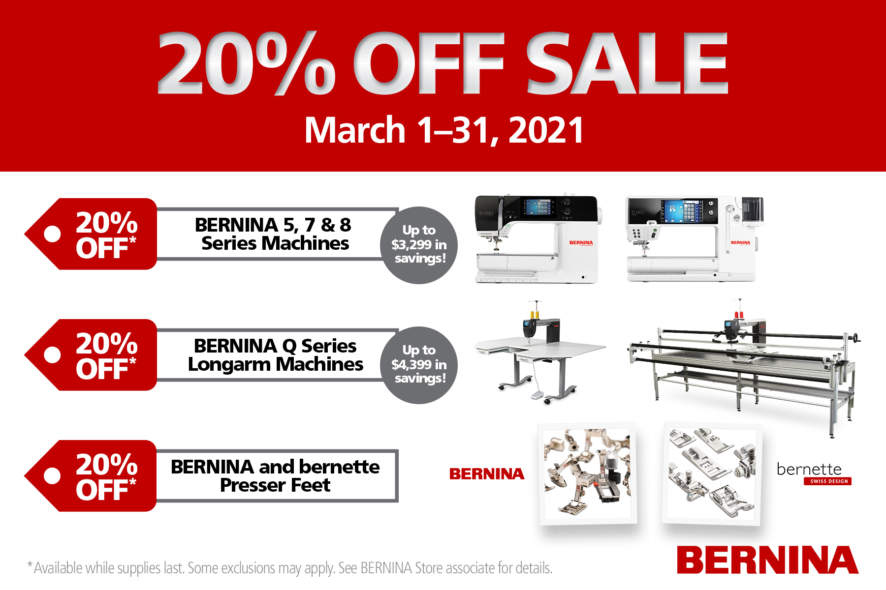 BERNINA March Domestics Promo 2021
