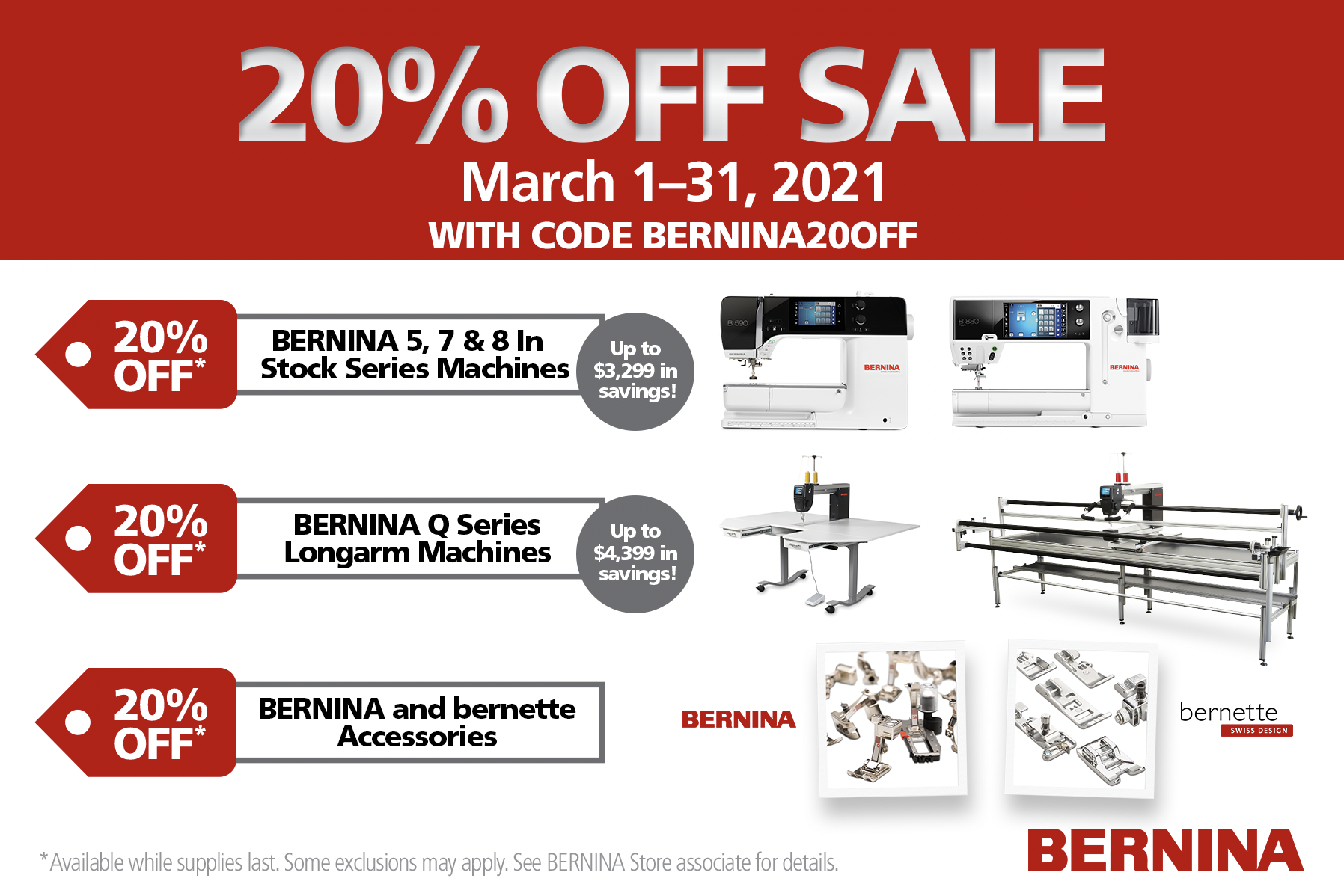 BERNINA March Domestics Promo 2021