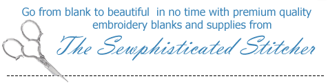 Sewphisticated Stitcher Discounted Embroidery Blanks Logo