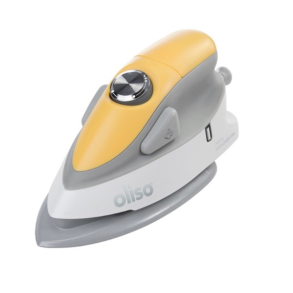 Oliso M2Pro Mini Project Steam Iron Yellow 1000W, Silicone Trivet Hot
