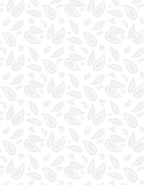 Wilmington Prints 1817 39126 100 Essentials White-Lite Paisley White on White