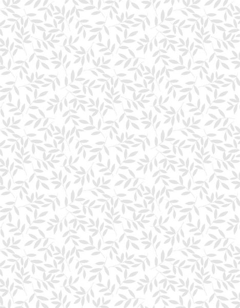 Wilmington Prints 1817 39128 100 Essentials White-Lite Tossed Leaves White on White