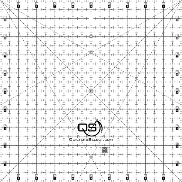 Quilters Select QS-RUL10X10 10" x 10" Non-Slip Deluxe Quilting Ruler