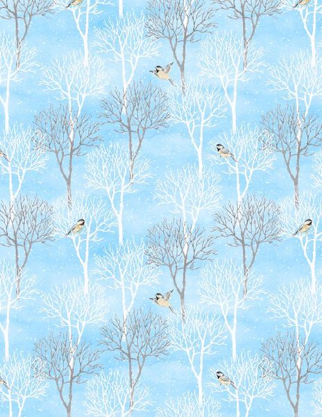 Wilmington Prints 1810 42456 412 Snow Valley Trees Med. Blue