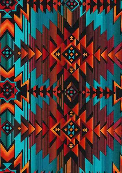 Timeless Treasures West-C7510 Turq SOUTHWEST BLANKET