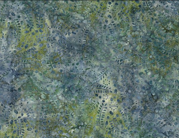 Wilmington Prints 1400 22186 475 Leaves & Circles Lt. Blue/Green