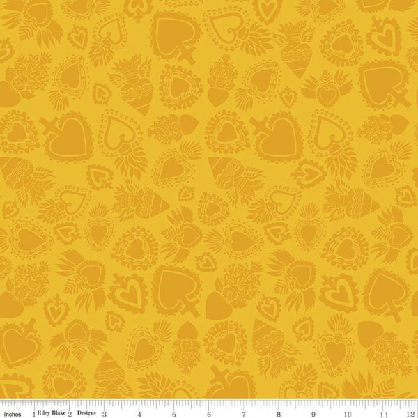Riley Blake C11813-YELLOW Amor Eterno Hearts Yellow