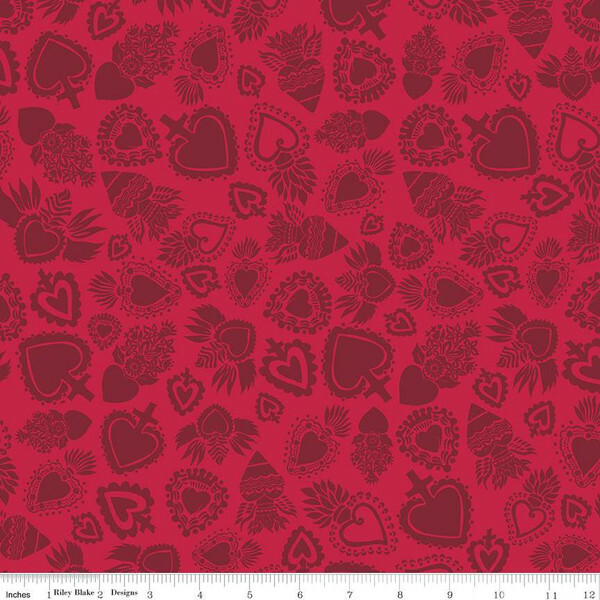 Riley Blake C11813-RED Amor Eterno Hearts Red