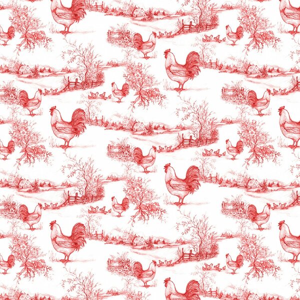 Wilmington Prints Home to Roost 3023 39711 113 Red Toile