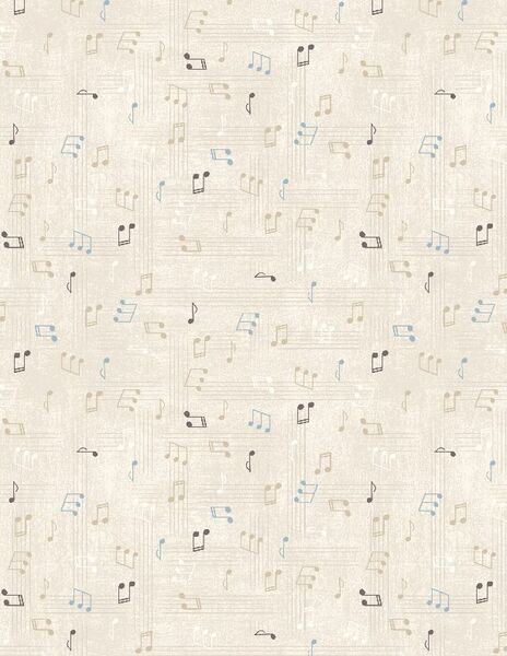 Wilmington Prints Rhythm & Harmony 3048 37019 224 Music Notes Cream