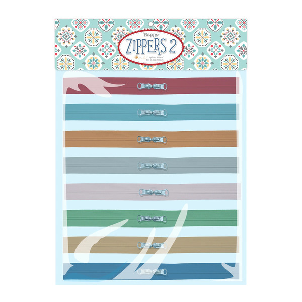Riley Blake Calico Zippers ST-28239 2 in 8 Assorted Colors by Lori Holt