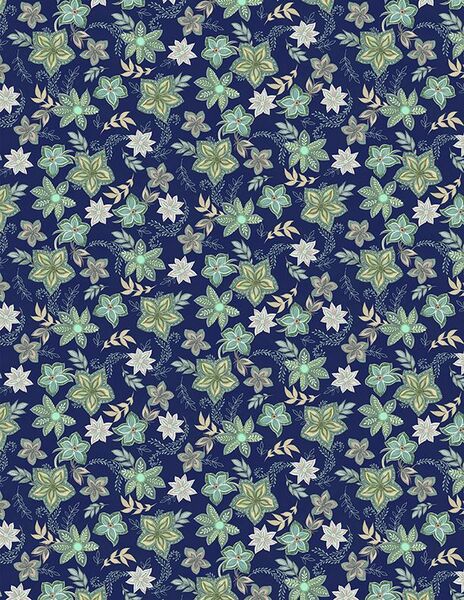 Wilmington Prints Blissful 3017 27647 475 Graphic Floral Navy
